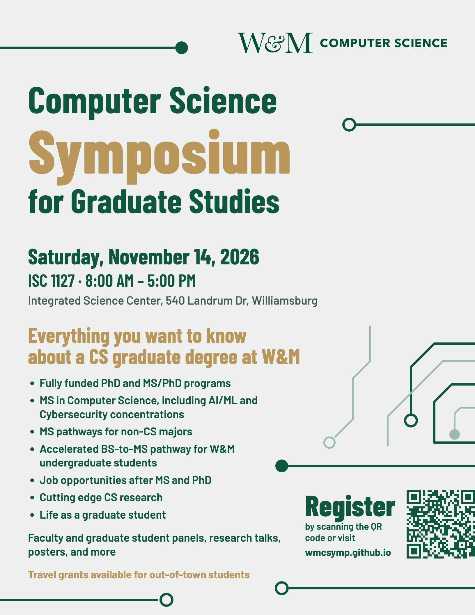 W&M CS Symposium 2026 flyer